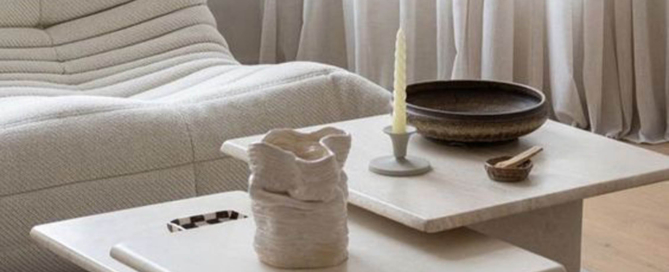 bej mermer orta sehpalar